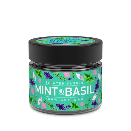 Свеча ароматическая BAGO HOME Базилик и мята 80 г