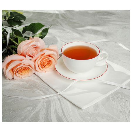 чашка с блюдцем STENOVA HOME Symbol Красная отводка 300мл фарфор кружка это питер детка красный зонт 50мл белая фарфор