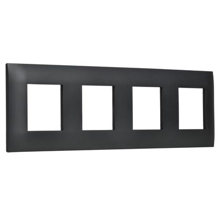 рамка 4 поста IEK Skandy поликарбонат черный