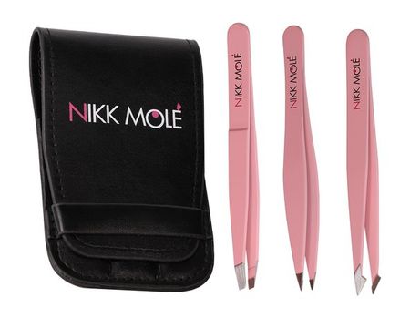 Nikk Mole Pink Tweezers Case Set