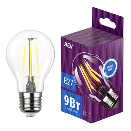 лампа филаментная REV 9Вт E27 A60 4000K груша
