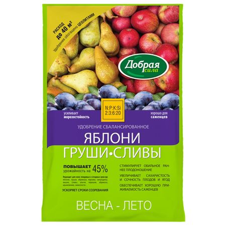 удобрение сухое Добрая сила Яблони-Груши-Сливы 2кг опадают ы сливы мэй китайская классическая поэзия