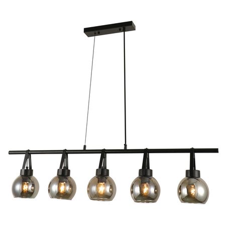 люстра подвесная SCHAFFNER Corridoio Е27 40Вт стекло металл чёрный