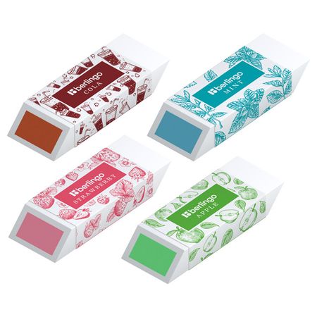 ластик Berlingo Aroma 58х22х20мм прямоугольный ПВХ грифели 0 7мм hb berlingo