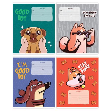 тетрадь 12л MESHU Good boy А5 клетка саша кругосветов клетка