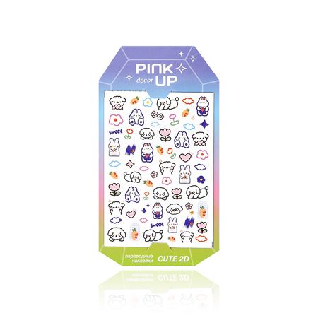 Наклейки для ногтей PINK UP DECOR CUTE COLLECTION 2D переводные тон 113 обложка для паспорта мопс im too cute пвх бокс оп2021 280