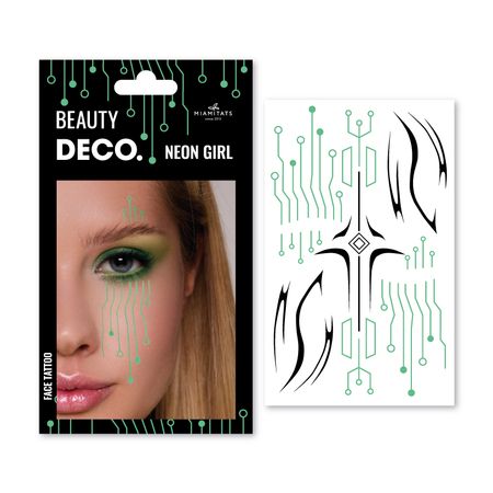Набор переводных фейс-тату для тела DECO. CYBERPUNK by Miami tattoos neon girl любовь александровна ефросинина марина викторовна долгих ефросинина литературное чтение 2 класс хрестоматия в 2 ч часть 1