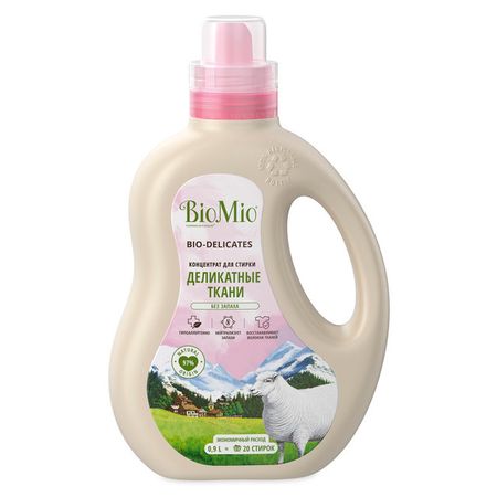 гель для стирки BIOMIO Деликатные ткани 900мл концентрат бантики пришив из ткани салатовые 3 см 20шт пакет 11 01055 qz 02 4