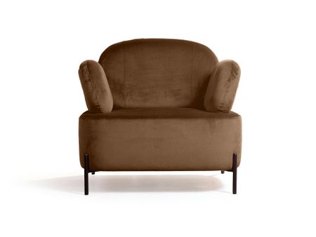 Кресло Орматек с металлическими опорами Dream (Ткань: Велюр Barkhat 12 Тёмно-коричневый) 74x86