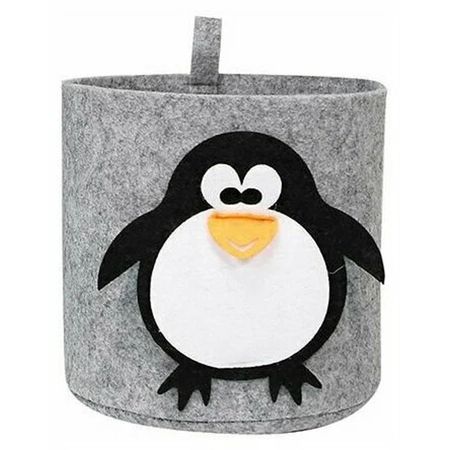корзина для хранения FUNNY ПИНГВИН 170х170х160мм светло-серый 3л