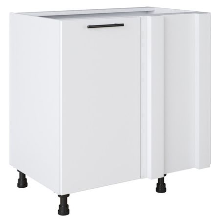 кухонный шкаф напольный угловой Белый лед 820х800х552мм 1 дверь МДФ/ЛДСП