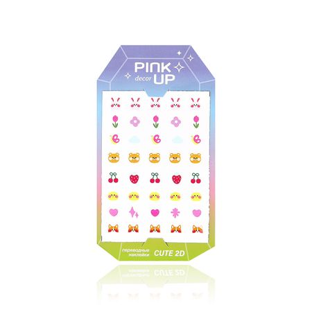 Наклейки для ногтей PINK UP DECOR CUTE COLLECTION 2D переводные тон 135 обложка для паспорта мопс im too cute пвх бокс оп2021 280