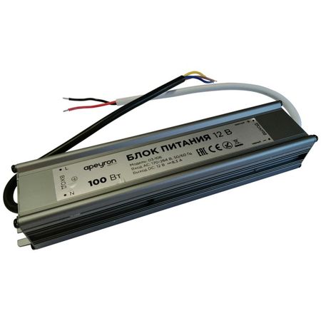 блок питания APEYRON 12В 100Вт IP67 8,33А металл