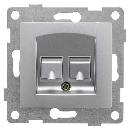 розетка телефонная GUSI Ugra RJ12 одинарная серебро