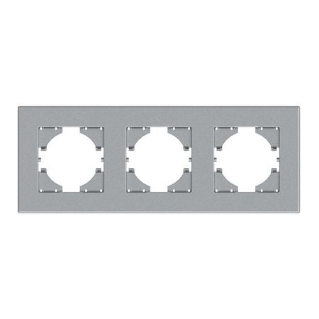 рамка 3 поста GUSI City горизонтальная серебро