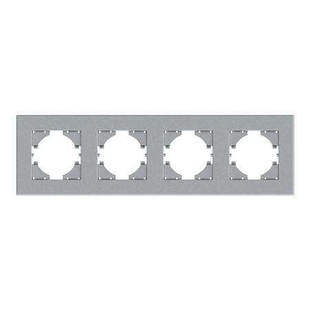 рамка 4 поста GUSI City горизонтальная серебро