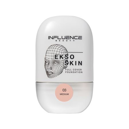Основа тональная для лица INFLUENCE BEAUTY EKSO SKIN с высокой степенью покрытия тон 03 Medium евгений форофонтов тот который выжил записки не совсем здорового человека