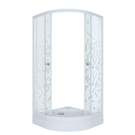 ширма душевая ТРИТОН Мозаика 90х90х17см Форма: 1/4 круга низкий поддон