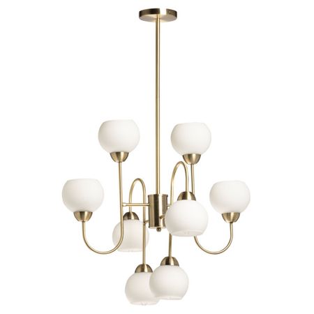 люстра потолочная DECITY Оливия 8х40Вт Е27 металл стекло латунь