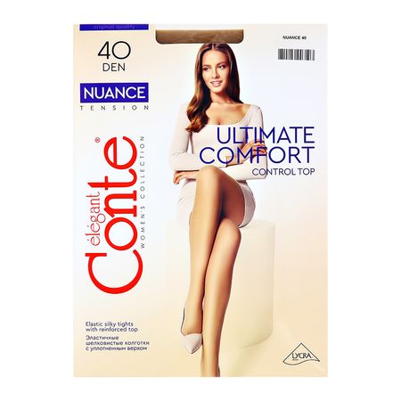 Колготки женские CONTE ELEGANT NUANCE 40 den natural p-p 3 людмила васильевна доманская право лево верх низ тесты с наклейками