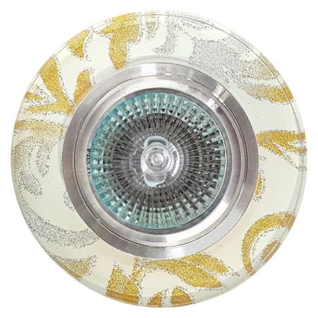 светильник встраиваемый DE FRAN Patten с патроном GU5.3 хром+белый узор