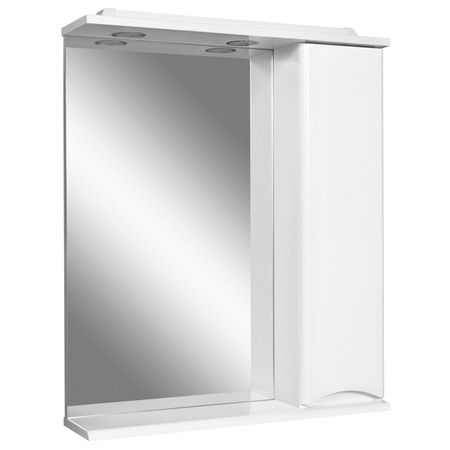шкаф зеркальный AM.PM Like 65 см правый с подсветкой белый глянец