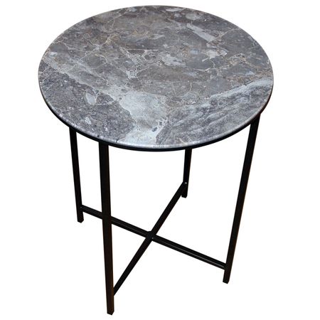 стол журнальный М87 480х480х610мм королевский мрамор металл/стекло