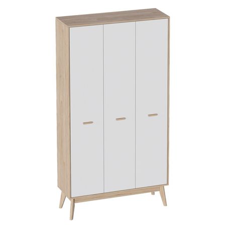 шкаф Калгари 3 двери 1185x580x2200мм дуб натуральный светлый/белый матовый