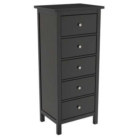 комод Кантри 5 ящиков 580x440x1310мм черный сосна