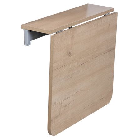 стол откидной настенный КУПЕ 600х162(590)х450мм дуб бунратти/серый ЛДСП/металл