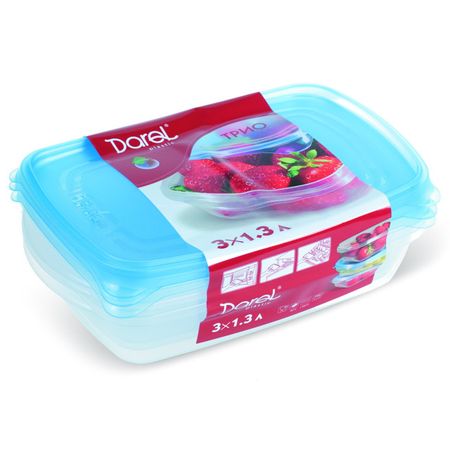 набор контейнеров DAREL PLASTIC Трио 3шт 1,3л прямоугольные пластик микс цвета вячеслав прах детективное трио