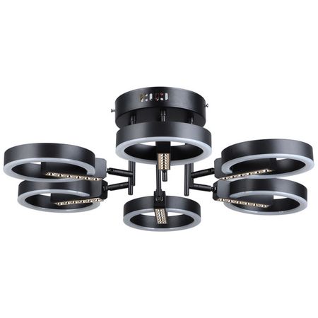 люстра потолочная светодиодная DECITY Драйв 6х10Втх2 LED металл акрил черный