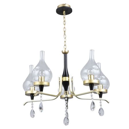 люстра подвесная DECITY Каталина 5х60Вт E27 металл стекло черный каталина канн демоническая академия тьмы и хаоса адептка