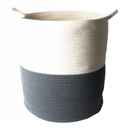 корзина для хранения TODELIA Barcus 430х430х470мм хлопчатобумажное волокно бежевая/темно-зеленая