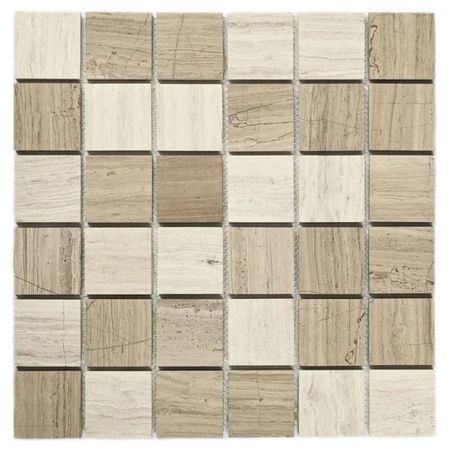 мозаика каменная BONAPARTE Dakar 30,5x30,5x0,7 глянцевый серый микс