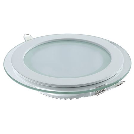 светильник встраиваемый GAUSS Glass LED 18Вт 1480Лм 4000K IP20 круг с дек.стеклом белый