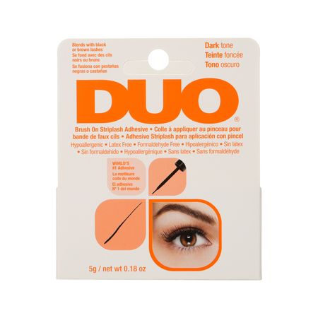 Клей для ресниц DUO черный с кистью с витаминами 5 г