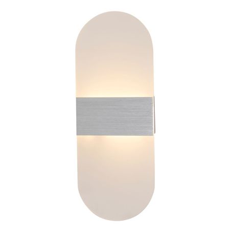 бра светодиодное SCHAFFNER Fiume 8Вт пластик мелалл серебро