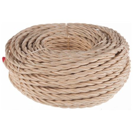 кабель витой BIRONI 3х2,5мм 50м матовый песочное золото