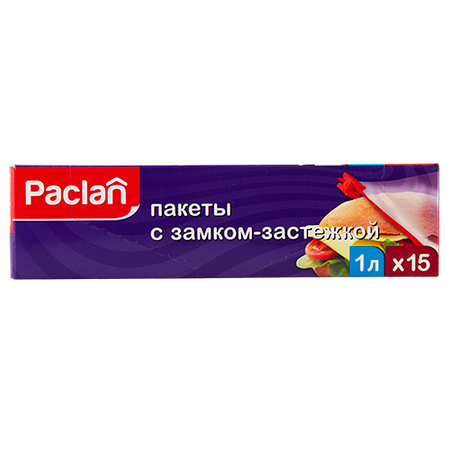 Пакеты с замком-застежкой PACLAN для хранения продуктов 1 л 15 шт нюта федермессер камера хранения