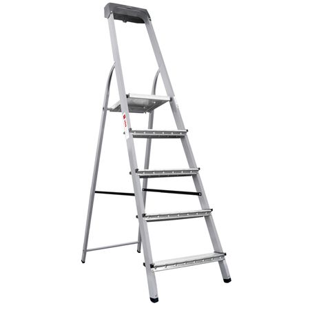 стремянка стальная UGO LOKS 5 ступеней с лотком для инструментов