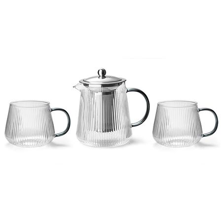 набор чайный APOLLO Stripe-type 3 предмета 0,95л 300мл стекло, нерж.сталь