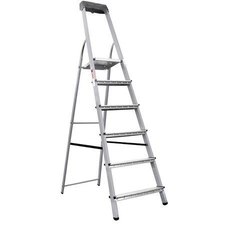 стремянка стальная UGO LOKS 6 ступеней с лотком для инструментов