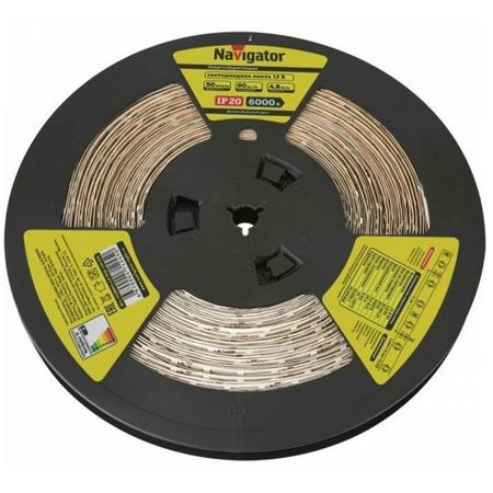 лента светодиодная NAVIGATOR 12В 48Вт 50м RGB IP20 холодный свет