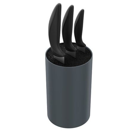 набор ножей INHOUSE Vokter 3 предмета на подставке нерж.сталь, пластик серый