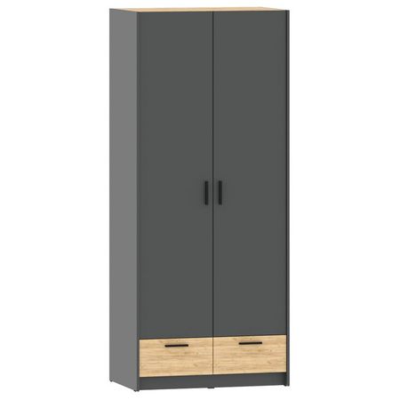шкаф Оттавия 2 двери и 2 ящика 932х590х2204мм антрацит/дуб крафт золотой поль крафт автомобили