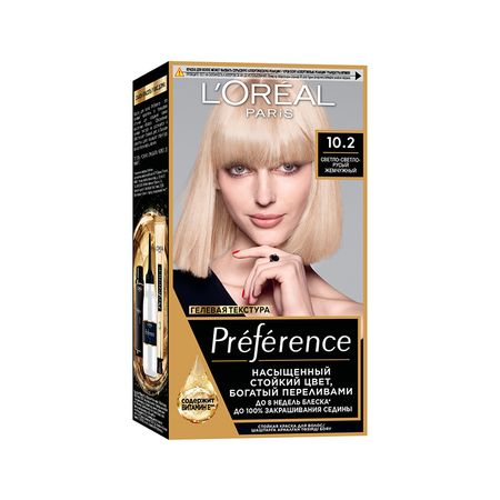 Краска для волос LOREAL PREFERENCE тон 10.2 Светло-светло-русый жемчужный