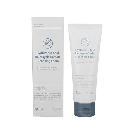 Пенка для умывания ESFOLIO с гиалуроновой кислотой и экстрактом хауттюйнии увлажняющая и успокаивающая 100 мл