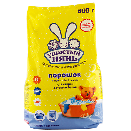 Порошок стиральный УШАСТЫЙ НЯНЬ детский 800 г ирина алексеевна антонова колючий ушастый а главное – зубастый