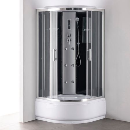 кабина душевая OFELIS Omega 90x90x215см г/м высокий поддон 1/4 круга